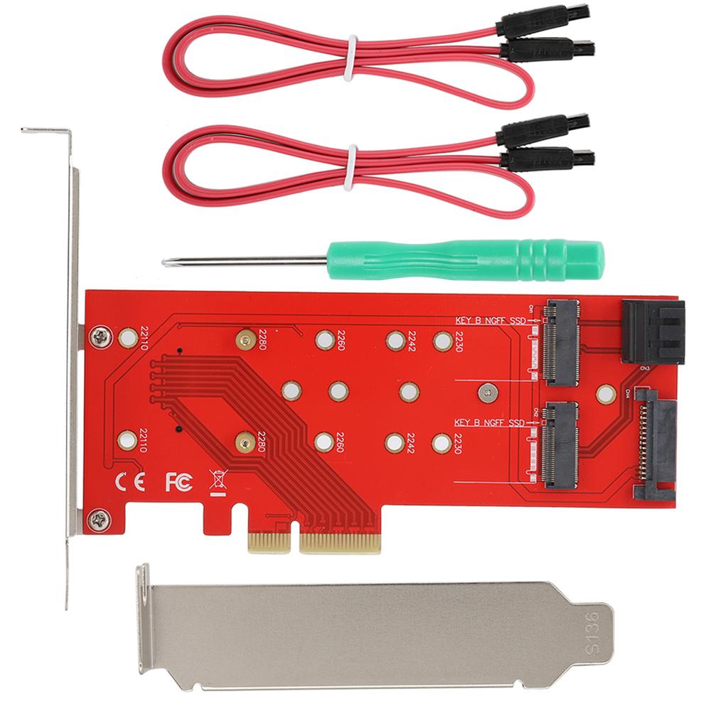Адаптер PCI-E 4X на M.2 BM KEY Карта-переходник-райзер с богатым набором интерфейсов для нескольких SSD