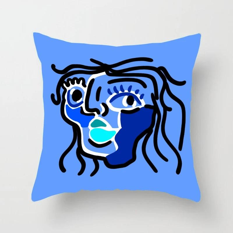 Наволочка с абстрактным рисунком смайлика для автомобиля, украшения для офиса, гостиной, дома