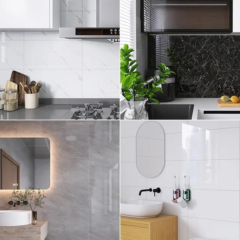 5-20pcs 30x30cm Waterproof Wall Stickers Kitchen Decoration Bedroom Adhesive Wallpaper Livingroom Wall Panels Room Home Decor