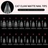 Solid Thickened Cat Paw Nail Tips Press-On Nails Full Coverage Finish Long Medium Length Oval Ballet Shape
