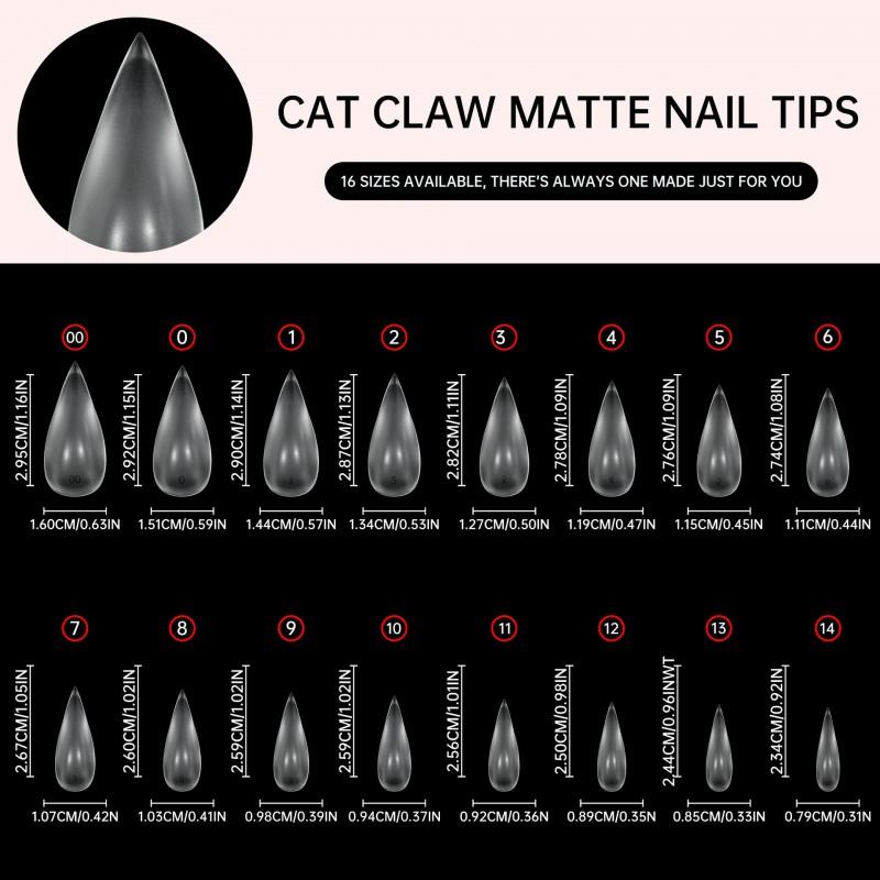 Solid Thickened Cat Paw Nail Tips Press-On Nails Full Coverage Finish Long Medium Length Oval Ballet Shape