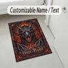 Dragon Phoenix Theme Crystal Velvet Rug Personalized Custom Name Text Soft Floor Mat Home Decor