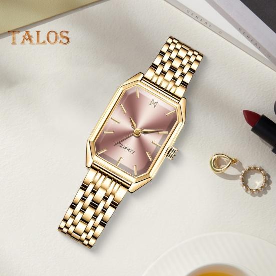 Женские наручные часы с прямоугольным циферблатом и ремешком из нержавеющей стали, деловые, формальные, кварцевые, ювелирные изделия, подарок на день рождения