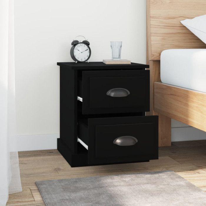 VidaXL Bedside Tables 2 Pcs Black 39x39x47.5 Cm Engineered Wood 816147