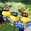 New Car Cute Wind-breaking Duck Interior Broken Wind Small Yellow Duck with Helmet Airscrew Cycling Decoration Ornament Decor