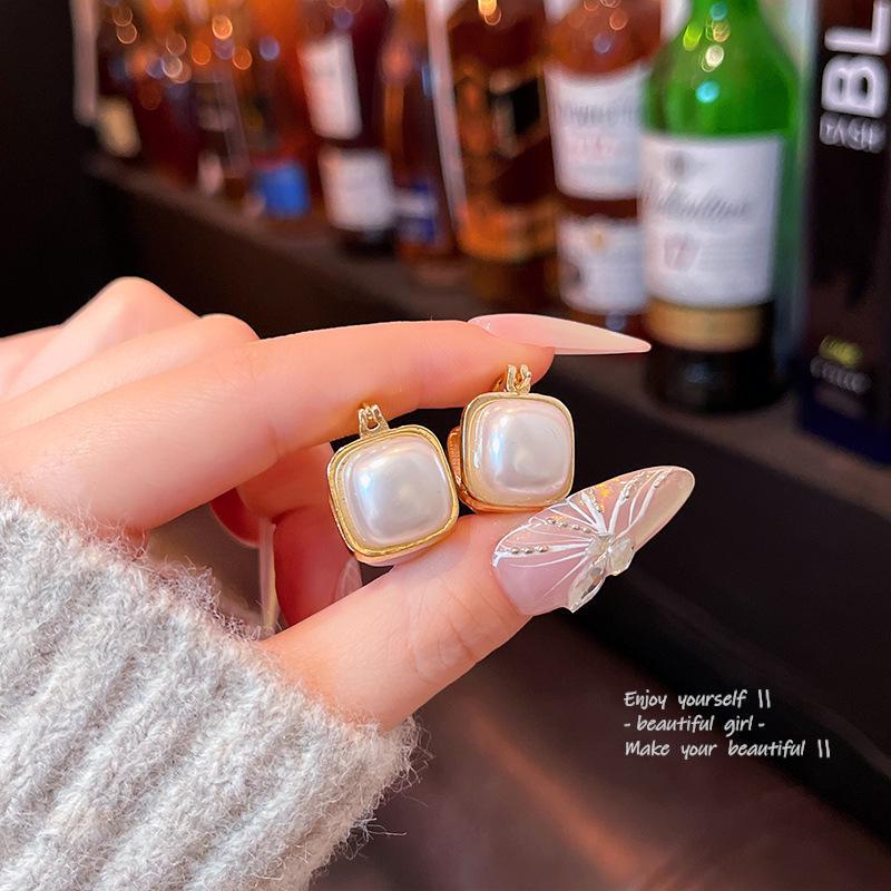 Корейские двухсторонние жемчужные серьги: Французский ретро, универсальный, элитный стиль для женщин