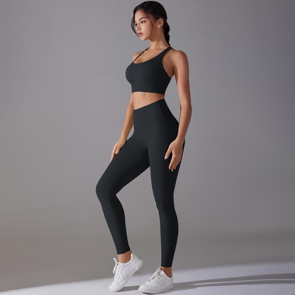 Strap Top, Beautiful Back, High Waist, Lifted Buttocks, No Need To Wear Underwear, No Awkward Lines, Sports Pants, Running, Fitness, Yoga Suit