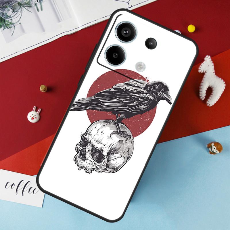 Чехол Ворон Череп Темный Для Xiaomi Redmi Note 14 12 11 10 13 Pro 15 Pro Plus Redmi 15 14C 10C 12C 13C 15C