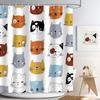 Милая занавеска для душа с котиками для декора ванной комнаты, забавный набор занавесок для ванной, милый мультяшный красочный водонепроницаемый материал для любителей кошек