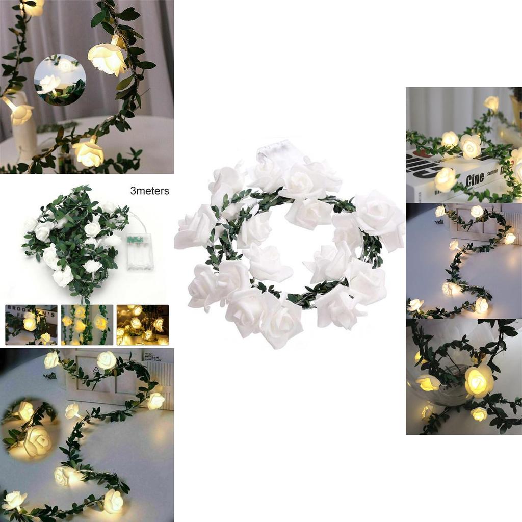 Elegant Warm White Led Rose Flower String Lights With Battery Box For Versatile Decorations
