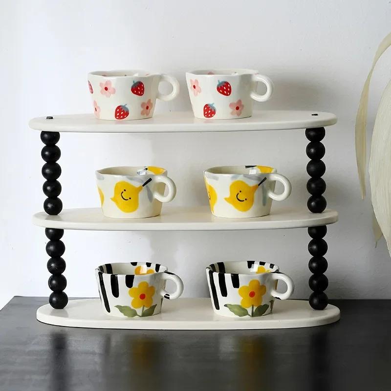 Керамическая кружка ручной лепки, креативная расписанная вручную чашка для воды, кофейная чашка высокой ценности, милая чашка для завтрака