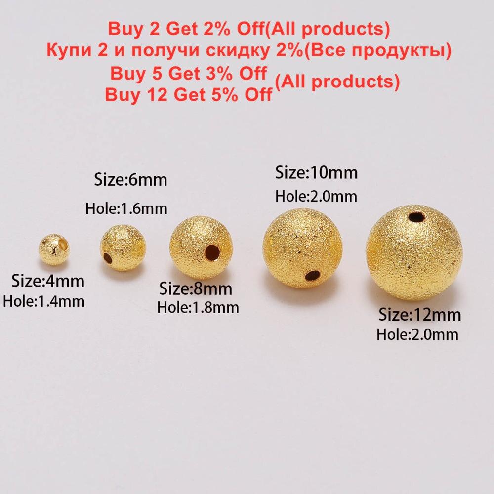 100 шт./лот 4-12 мм круглые медные матовые свободные бусины-разделители матовый шаровой конец поставки семян для DIY ожерелье браслет поиск ювелирных изделий