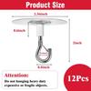 AccEncyc 12 Pcs No Hole Adhesive Ceiling Hooks No Drill Ceiling Hanging Hook for Hanging Light Plants Lanterns Wind Chime Hanger Sticky Eye Hooks for
