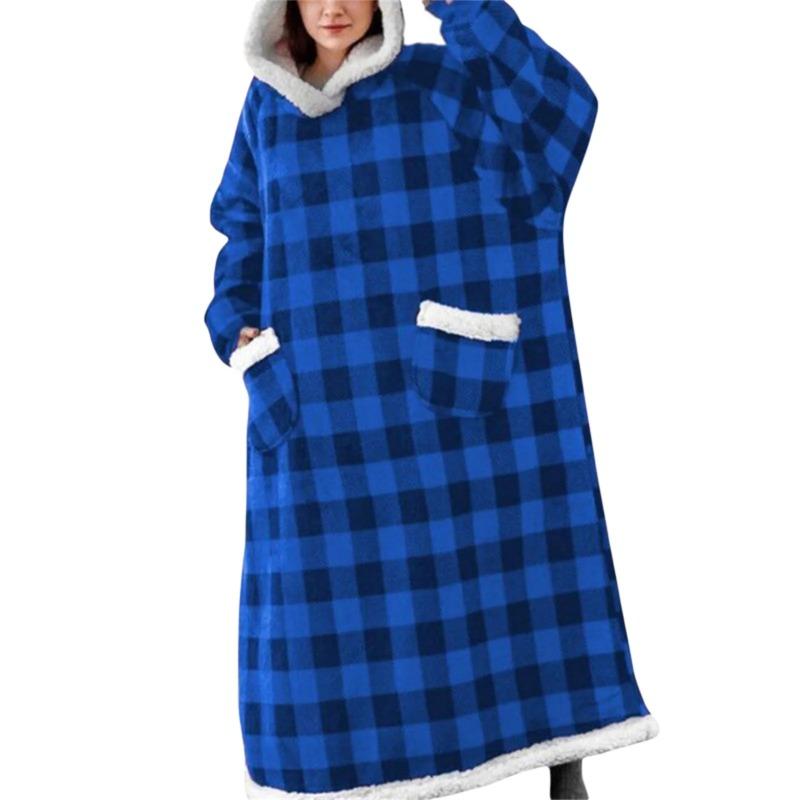 Носимое одеяло с капюшоном, одеяло с длинными рукавами, тепловой джемпер, мягкая толстовка, подарок, плюшевое одеяло с капюшоном для телевизора, зимняя женская и мужская домашняя одежда, толстовки
