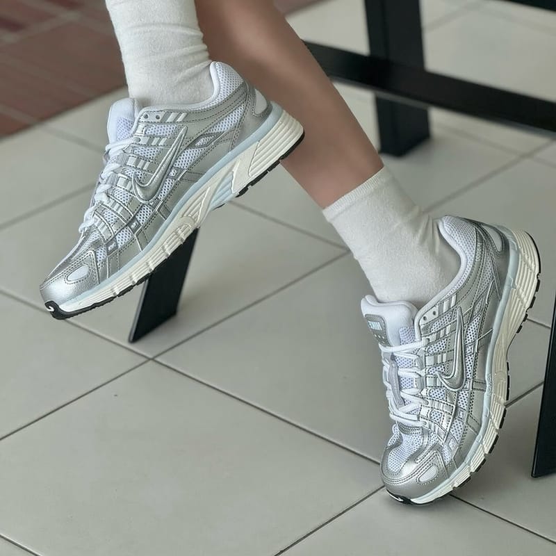 Nike P 6000 Белые с голубым оттенком Парус Металлик Серебристый Женские кроссовки BV1021-106
