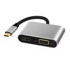 USB Hub Adapter SUNROZ USB Type-C - HDMI + VGA + USB 3.0 + PD 87W, Gray (A48659)