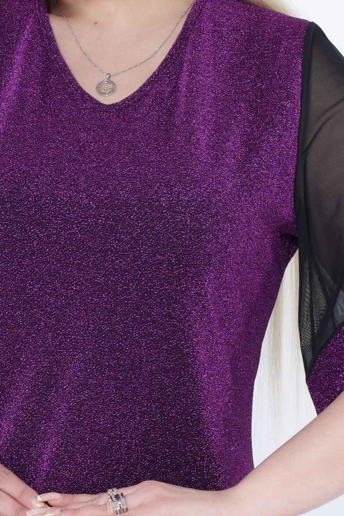 Женское платье большого размера. Блестящее стильное платье больших размеров 21B-2305.