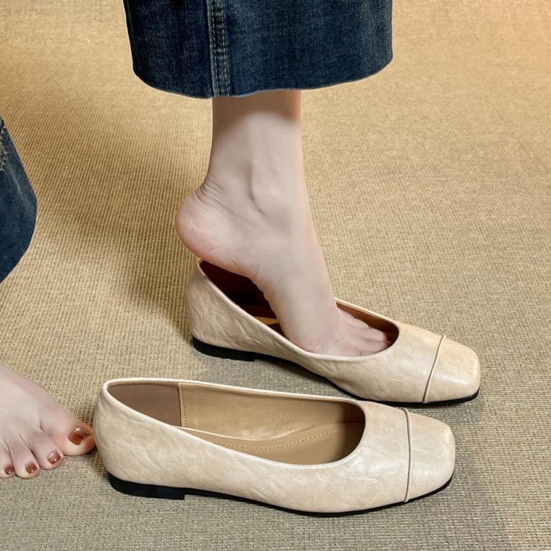 Модная женская повседневная мягкая обувь на плоской подошве 2025 Весна и Осень Дышащая Удобная обувь Модные лоферы однотонного цвета Слипоны Женская обувь
