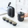 Черная керамическая дорожная чайная посуда портативная экспресс-чашка для улицы чашка для кунг-фу чайник в японском стиле подарочный набор для бизнеса