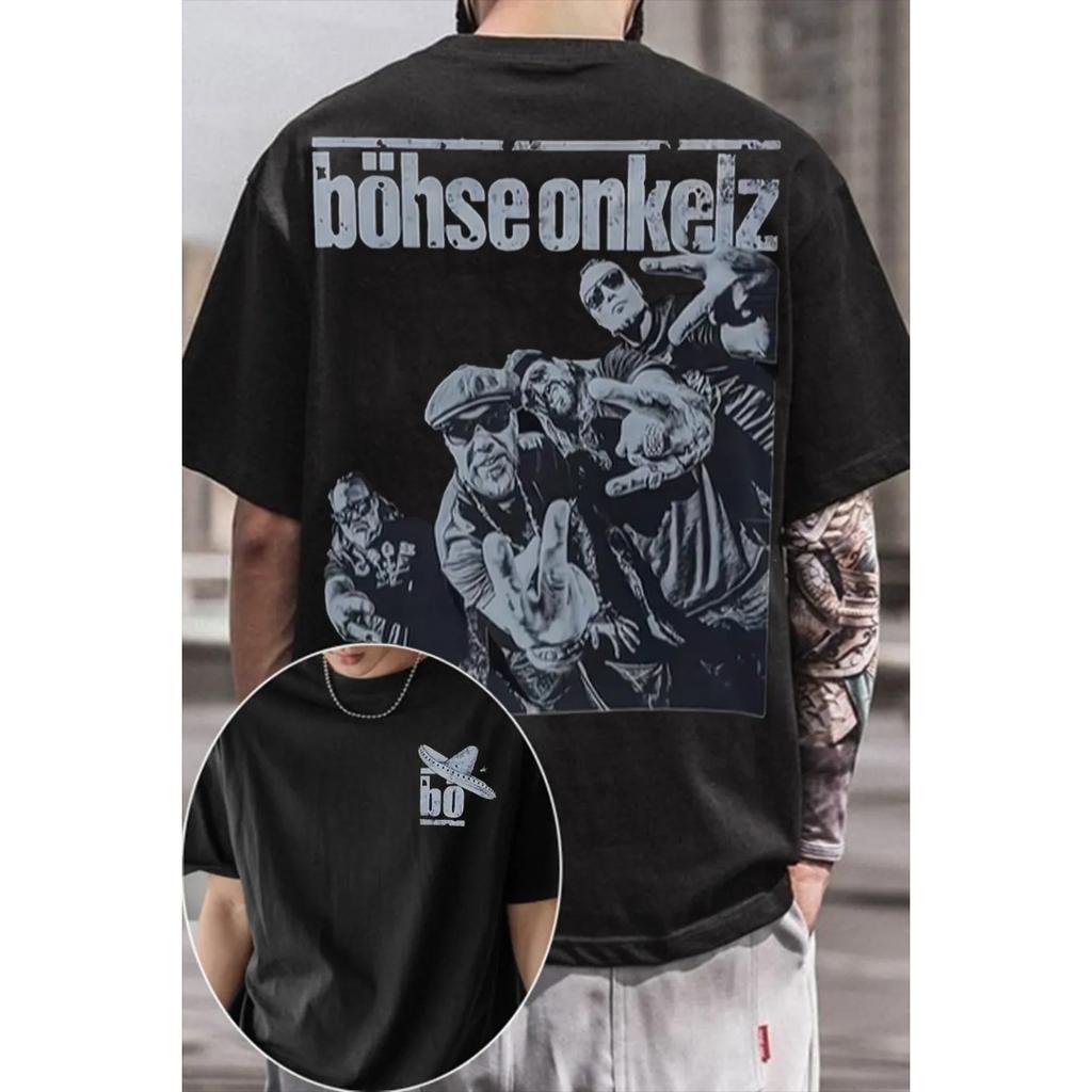 Немецкая группа Böhse Onklez Графическая футболка Мужская Женская Уличная одежда Оверсайз Y2k Повседневная Свободная Хип-хоп Харадзюку Короткий рукав Унисекс Женская Мужская Одежда