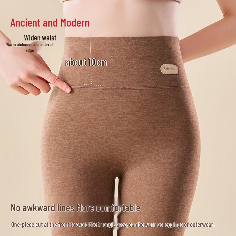 GUJIN Женские термолеггинсы с высокой талией из кашемирово-шелковой смеси