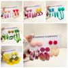 2022 New Fashion Elegant Colorful Girl Star Earring Set Flower Popular Geometric Round Combination Earrings Couple Fine Set of Earrings