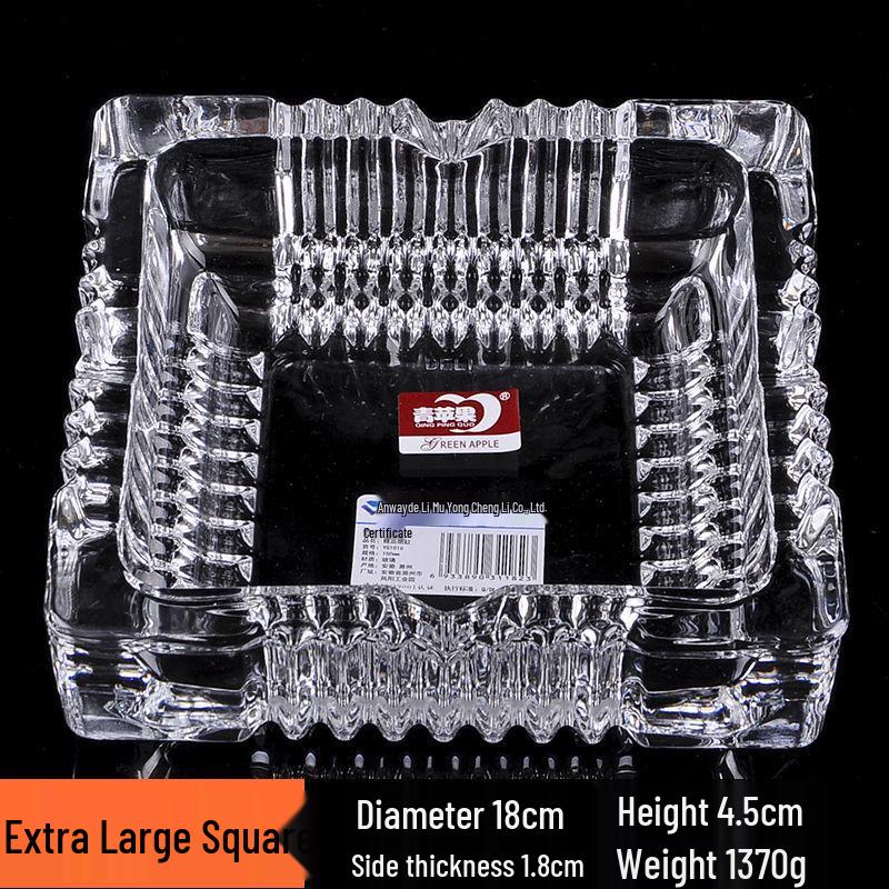 Buy One Get Two: Large Crystal Glass Ashtray for Home, Bedside, or Bar