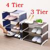 3/4Tier Shoe Tower Shelf Shoes Rack Organizer Shelf Storage Cabinet Nonwoven Shelf