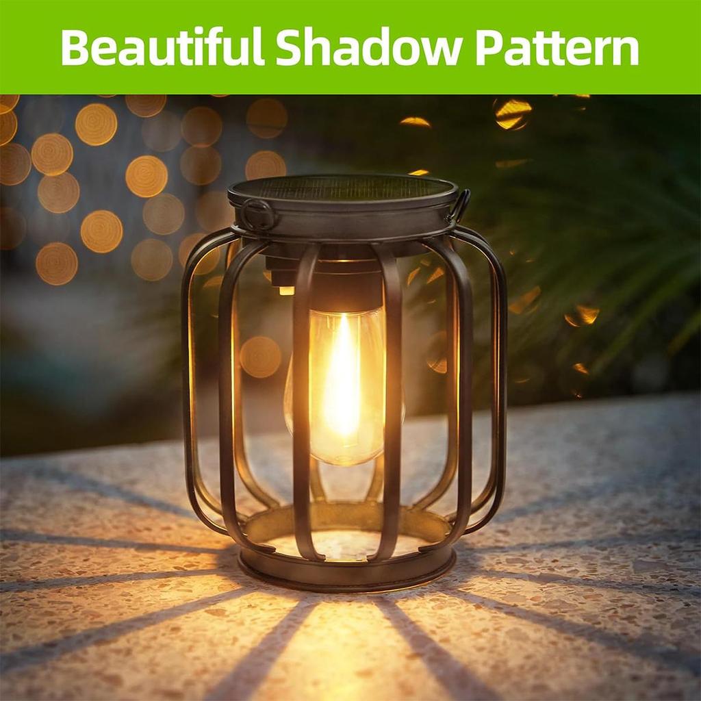 Solar Lantern Led Light Garden Lights Outdoor Waterproof Sensor Lamps Warm White Retro Iron Art Vintage Yard Decoraiton Lighting