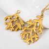 5pcs No Fade Tree Branches Leaf Charm Stainless Steel Gold Color Pendants For Jewelry Making Earring Keychain Supplies DIY Craft