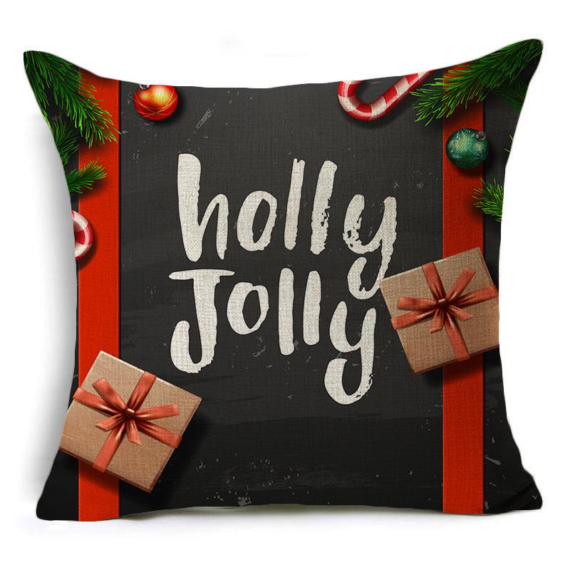 New Year Christmas Gift Elk Letter Sofa Cushion Linen Pillow Car Pillow Cover Premium Durable Quality Useful Practical