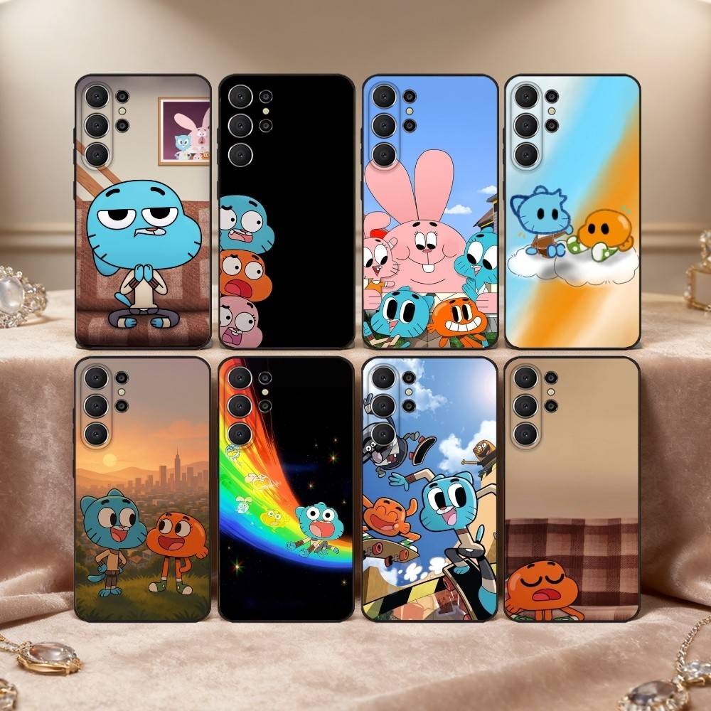 У-Удивительный М-Мир Г-Гамбола Чехол для Телефона Для Samsung S26,S25,24,23,22,30,21,10,9,Ultra,Plus,Lite,Черный Мягкий Чехол