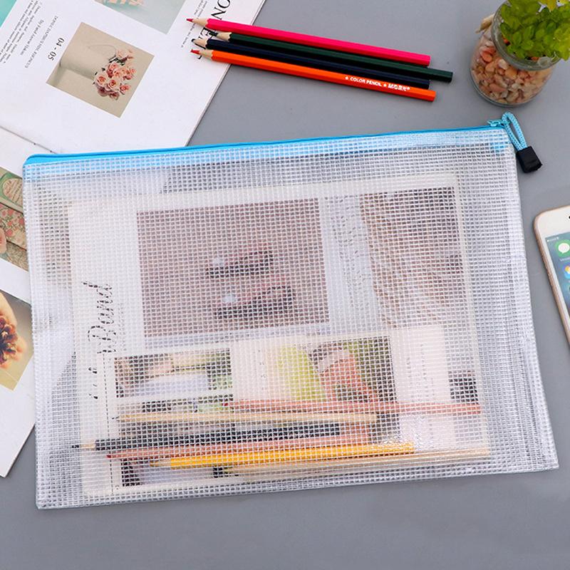 10 шт. сетчатый мешок на молнии сумка для документов водонепроницаемые папки на молнии A6/A5/A4/A3 школьные канцелярские принадлежности пенал сумки для хранения