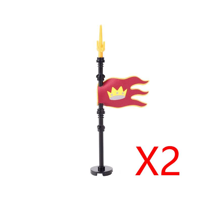 MOC Medieval Building Blocks Soldier Figures Weapons Accessories Armor Shield Flag Transport Ox Horse Mini Brick Toy Gift X010