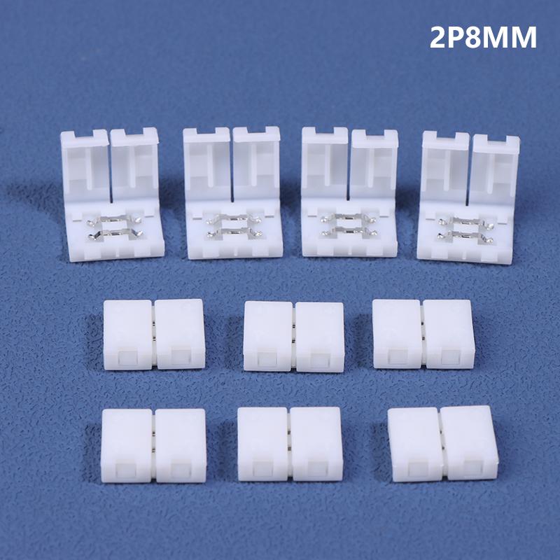 10 шт. разъем для светодиодной ленты 8 мм 10 мм 2-контактный 3-контактный 4-контактный 3528 5050 RGB одноцветный беспаечный разъем для печатной платы без проводов для сварки