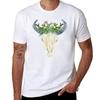 Bull skull with cacti crown hand painted watercolor TShirt Utility Casual Work TShirt