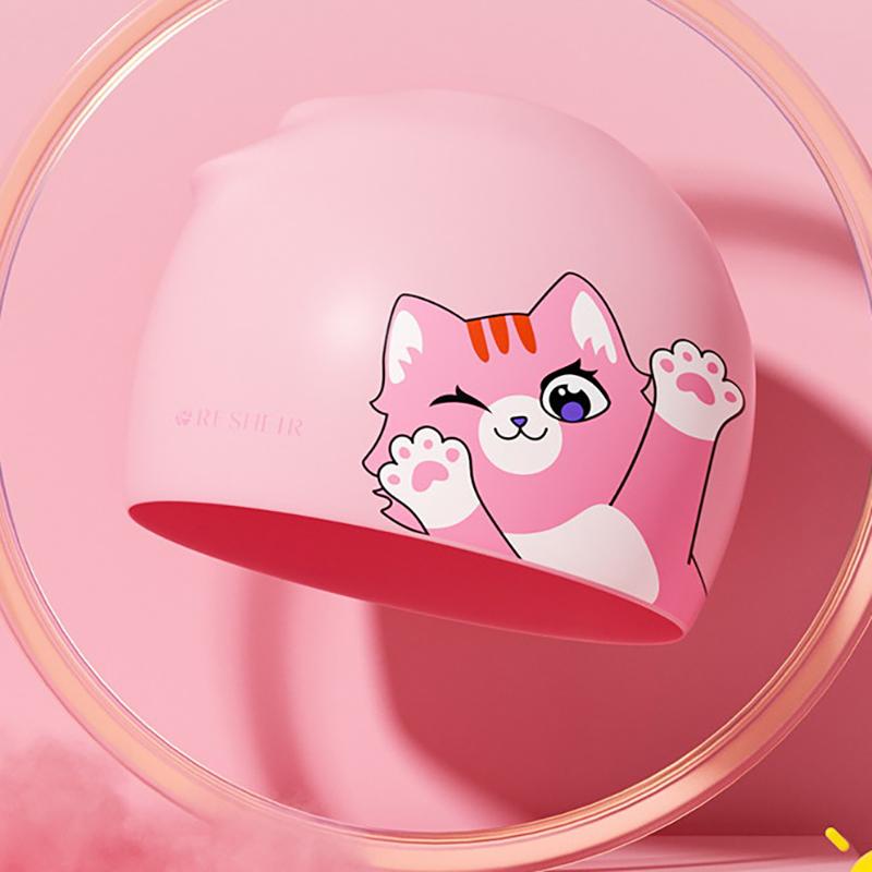 Мультяшные шапочки для плавания Водонепроницаемые с принтом Милые детские шапочки для плавания для мальчиков и девочек Защита ушей Шапочка для плавания Аксессуары для бассейна