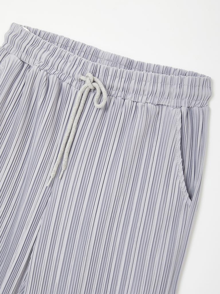 IKALOOK Cooling Pleated Elastic Waist Pants Dd1Mmpt154
