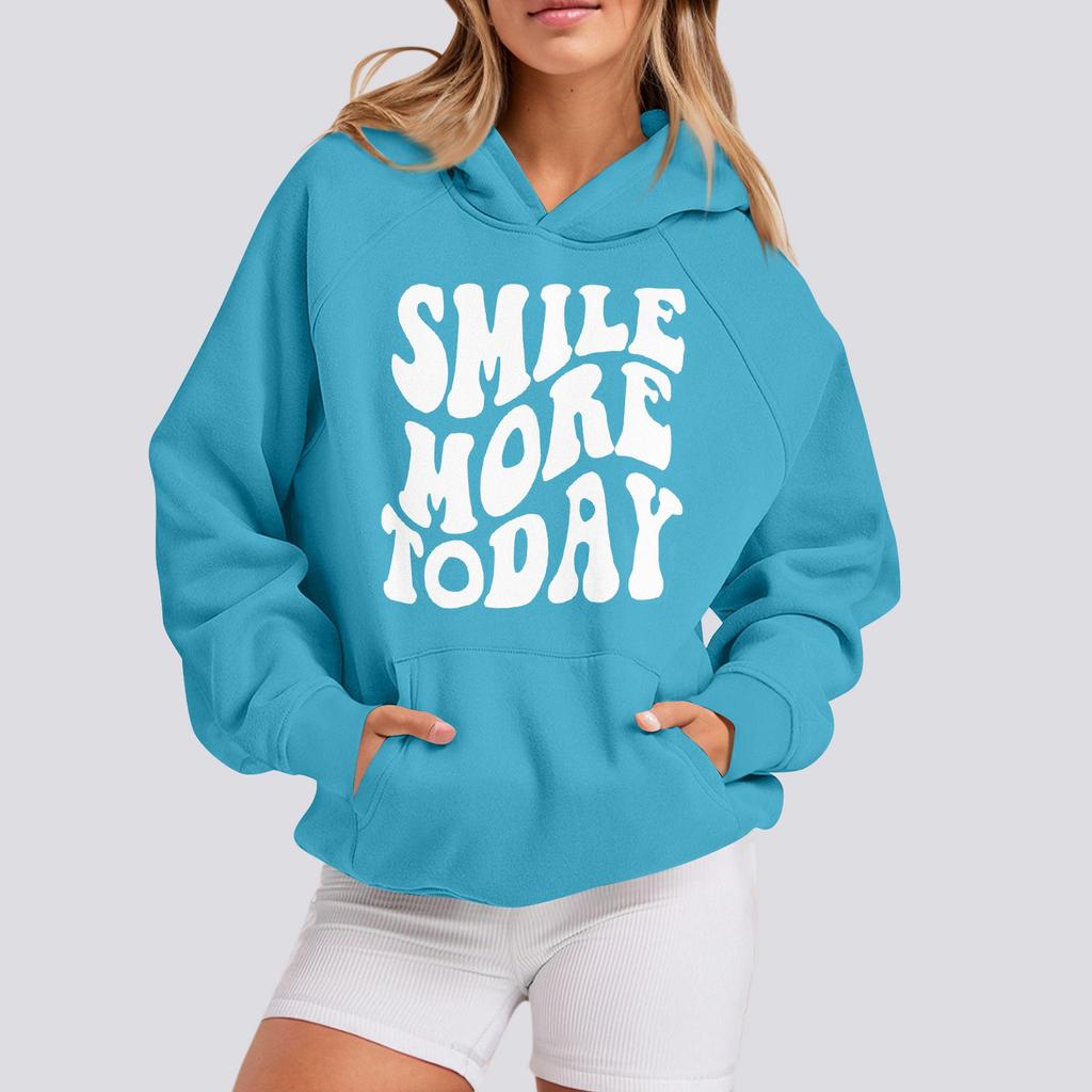 Толстовки для девочек-подростков с длинным рукавом и принтом букв, повседневные графические толстовки с капюшоном, пуловер с завязками, симпатичная толстовка большого размера