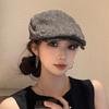Rhinestone Leopard Print Beret Flat Painter Cap Fashion Leopard Newsboy Cap  Outdoor