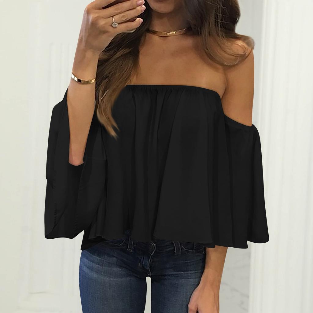 Женский топ-труба, однотонный сексуальный топ без бретелек