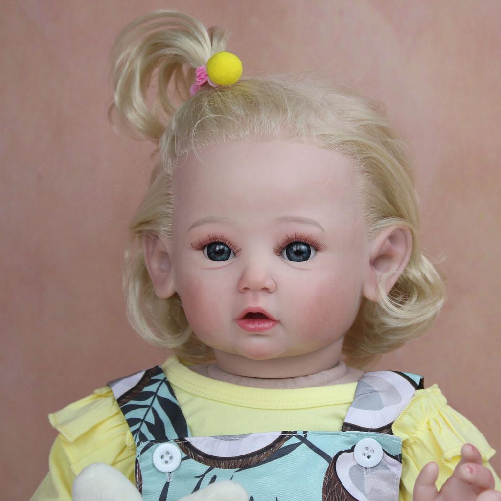 BZDOLL 60cm 3D-Paint Skin Soft Silicone Reborn Baby For Girl Realistic Princess Toddler Art Doll Cloth Body Blond Hair with Vascular