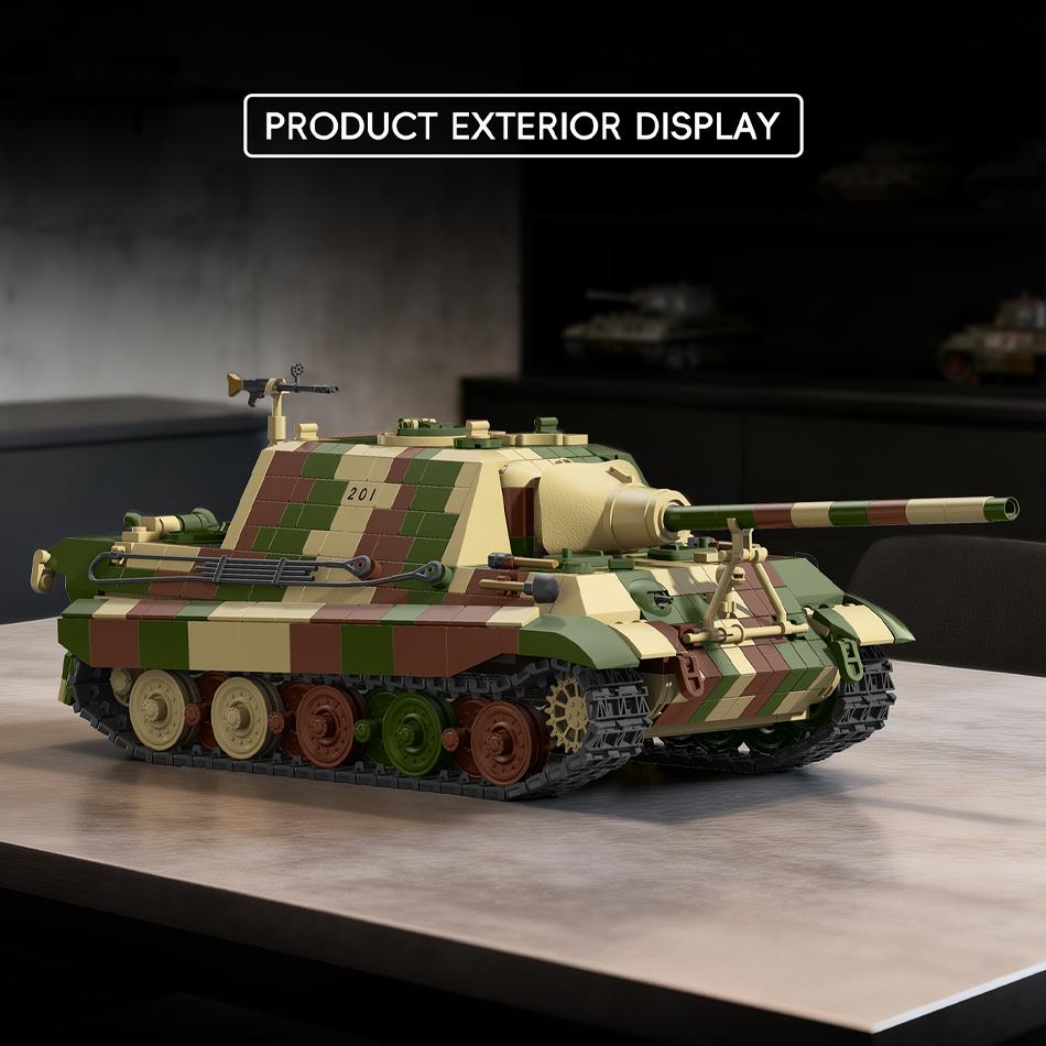 Военный Jagdtiger Sd.Kfz. 186 Тяжелый Танк-Истребитель Строительные Блоки Немецкий Танк Тигр II Бронированная Машина Кирпичи Игрушка Подарок