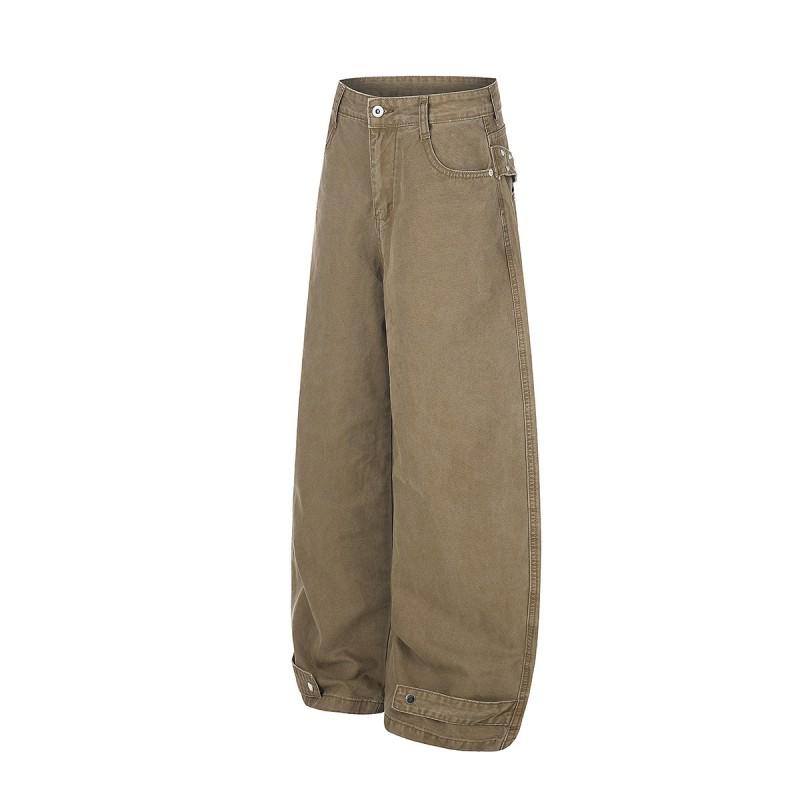 Magic Bear 2026 Loose Fit Straight Leg Pants Rivet Strap Casual Trousers Teen Boys