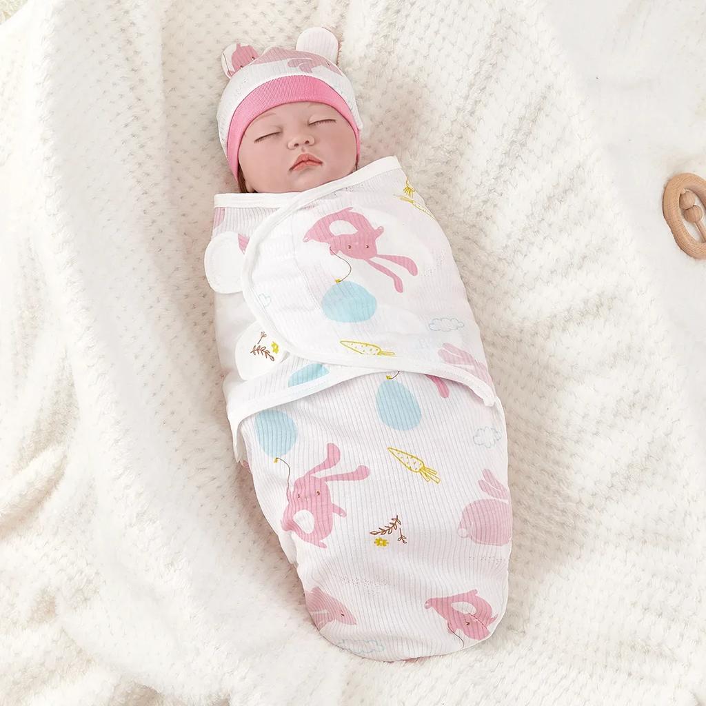 Soft Cotton Newborn Swaddle Sleepsack Anti-shock and Kick Blanket Suitable for 0-3 Months Undisturbed Sleep Infant Bedding