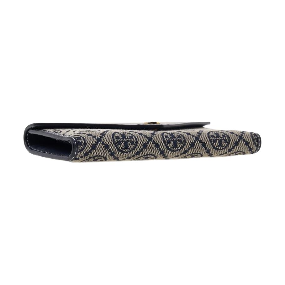 Tory Burch T Monogram Iconic Jacquard Pattern Cotton Wallet Women wallet Navy-Blue 165023-405