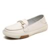 Autumn New Arrival Top Layer Cow Leather Flat Shoes Women's Comfortable Soft Bottom Vintage Lazy Shoes Mommy Shoes Genuine Leath