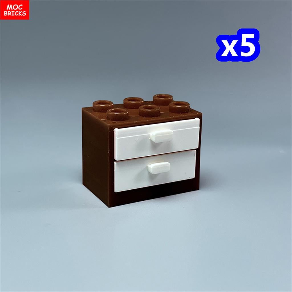 Коробка-шкафчик для кубиков MOC Контейнер 2x3x2 Шкафы Собираемые Частицы 4532 4533 Городской Дом Строительные Кирпичики Детали