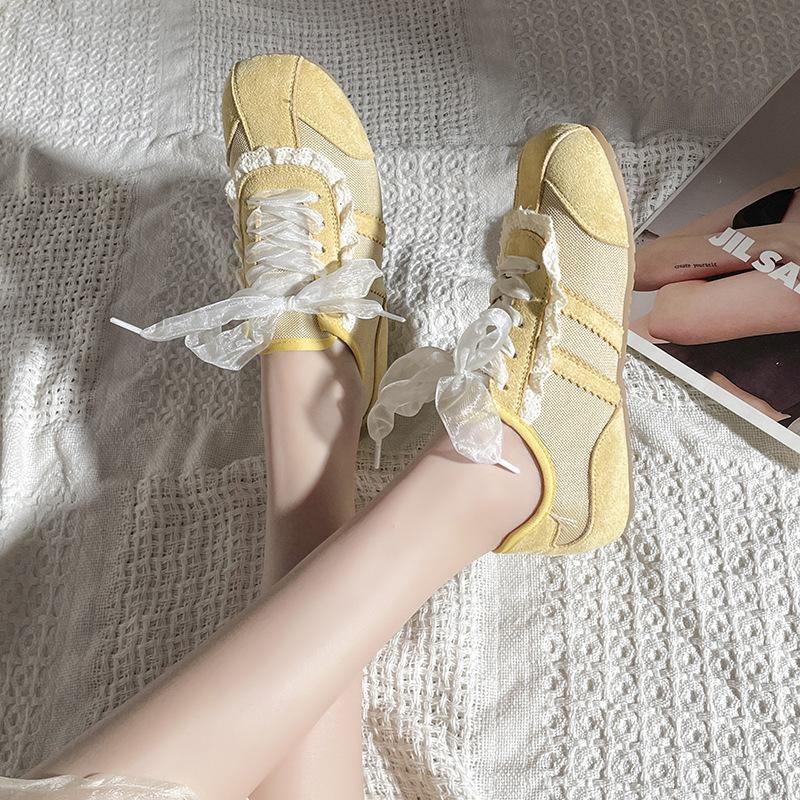 Кроссовки женские в стиле балета с квадратной головкой, немецкие, модные, универсальные, удобные, дышащие, повседневные, спортивные, на плоской подошве, туфли Gump