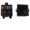 12V 6-Way Fuse Relay Box with 5-Pin 40A Relays and Fuses Repair For Car Truck